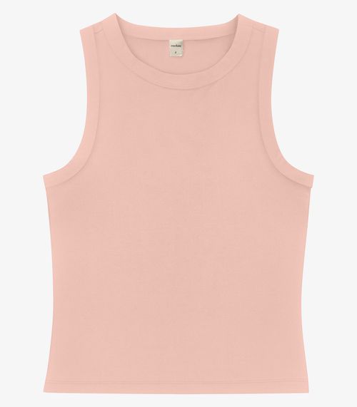 Regata Básica Feminina em Cotton Leve Rovitex Rosa