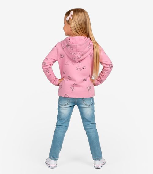Blusão Infantil Menina Com Capuz Select Rosa