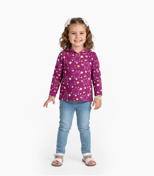 Blusão Infantil Menina Com Capuz Select Roxo