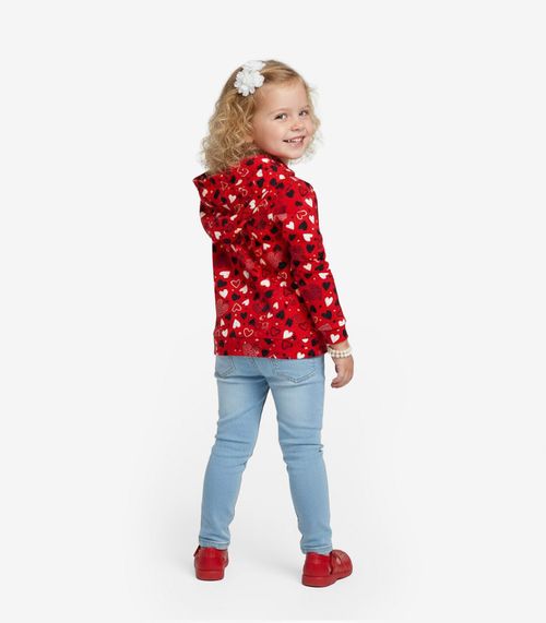 Blusão Infantil Menina Com Capuz Select Vermelho