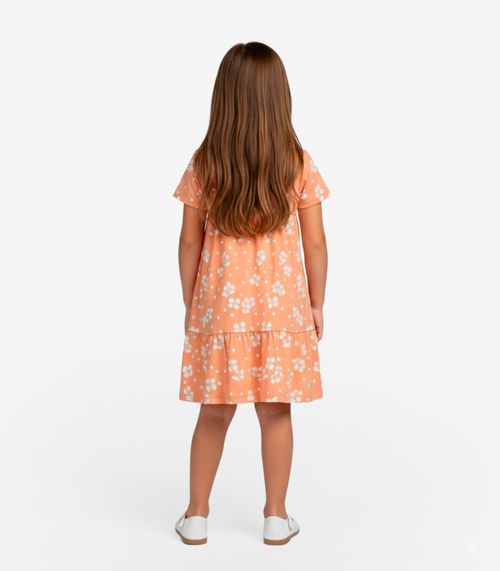 Vestido Curto Infantil Estampado Select Marrom