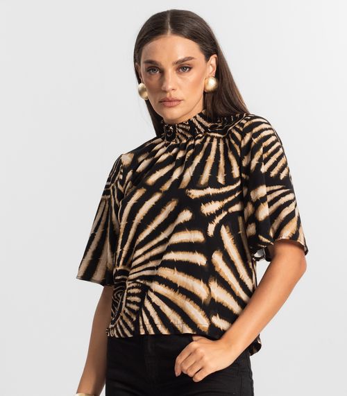 Blusa Manga Flutuante de Viscose Endless Preto