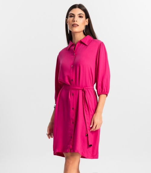 Vestido Feminino Chemise de Viscose Endless Rosa
