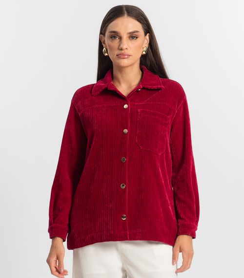Casaco Feminino Veludo Cotelê Endless Vermelho