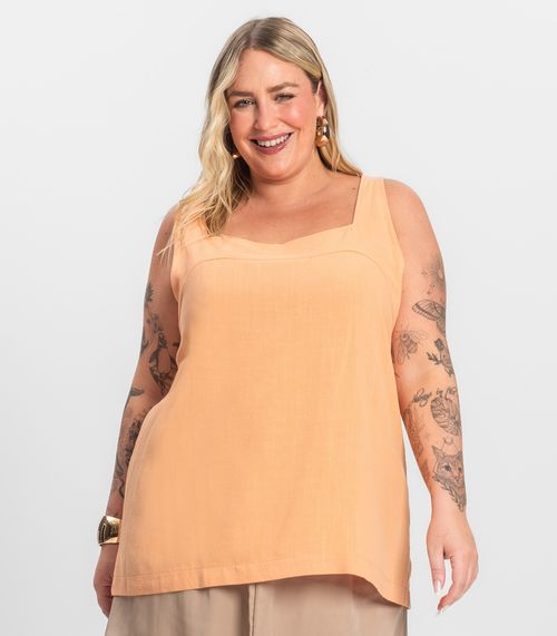 Regata Feminina Plus Size Secret Glam Laranja