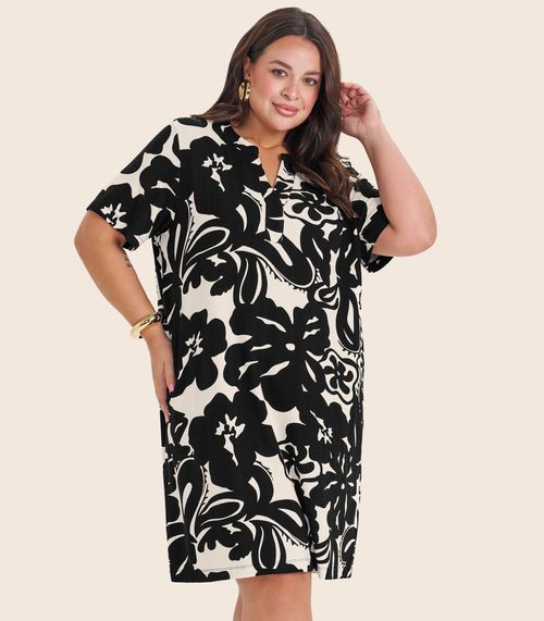 Vestido Curto Feminino Plus Size Secret Glam Preto