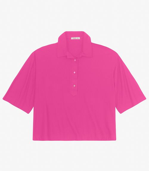 Blusa Manga Curta Plus Size Secret Glam Rosa