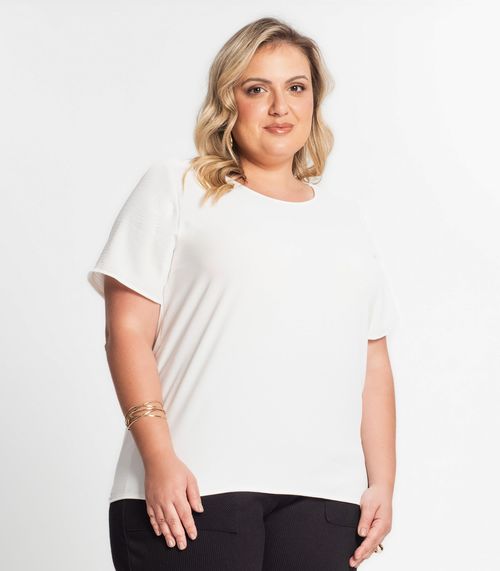 Blusa Feminina Plus Size Secret Glam Bege