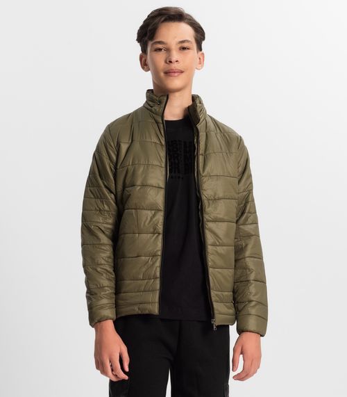 Jaqueta Puffer Juvenil Masculina Minty Verde