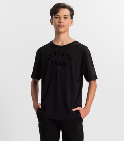 Camiseta Juvenil Masculina Em Meia Malha Minty Preto