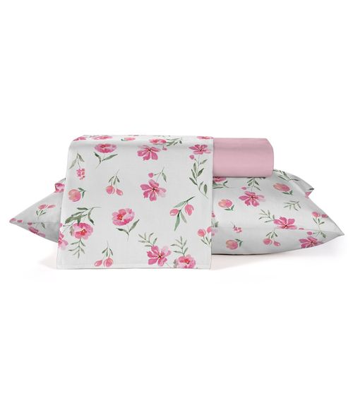 Jogo De Cama Classic Queen 4 Peças Teka Rosa