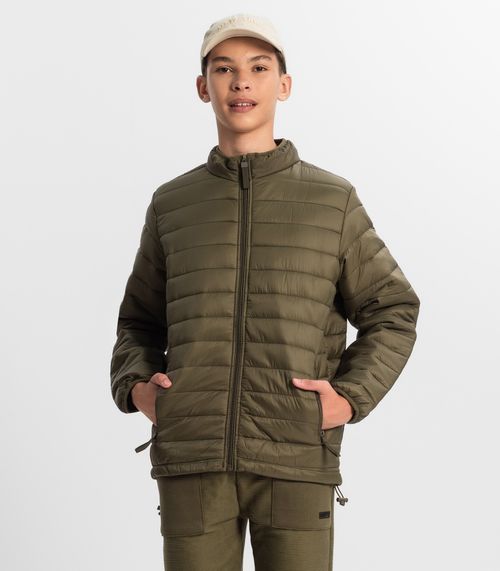 Jaqueta Puffer Juvenil Masculina Minty Verde