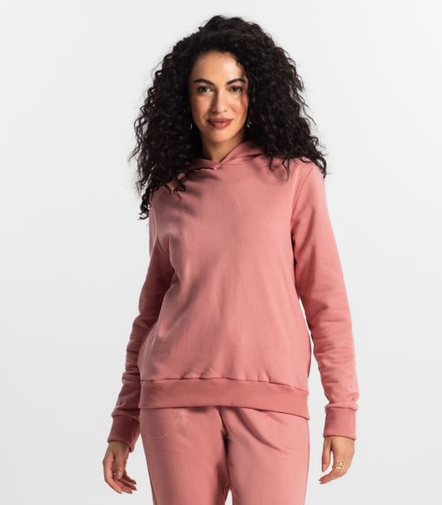 Moletom com Capuz Feminino Rovitex Rosa
