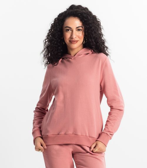 Moletom com Capuz Feminino Rovitex Rosa