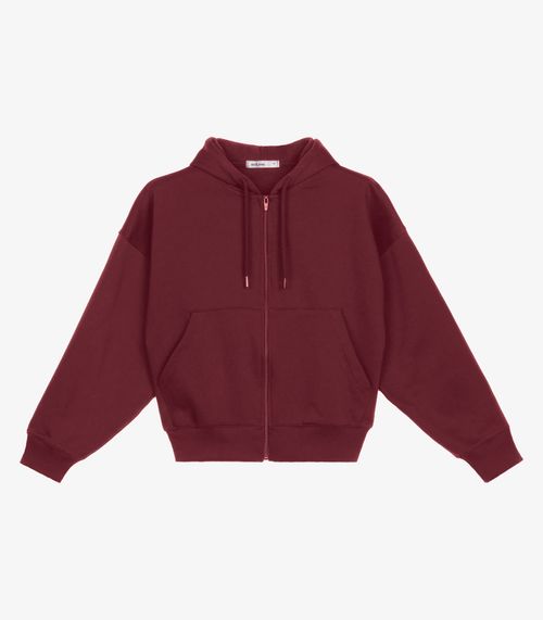 Jaqueta Feminina Com Capuz Moletom Felpado Endless Vermelho