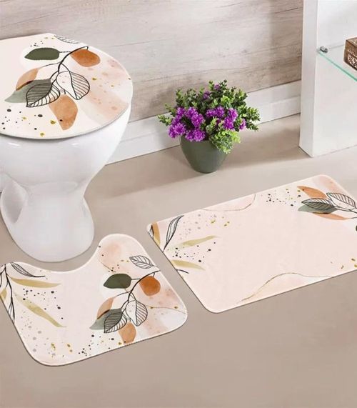 Jogo De Tapetes Para Banheiro Wevans Bege