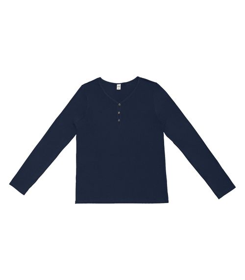 Blusa Feminina Com Botões Manga Longa Rovitex Azul