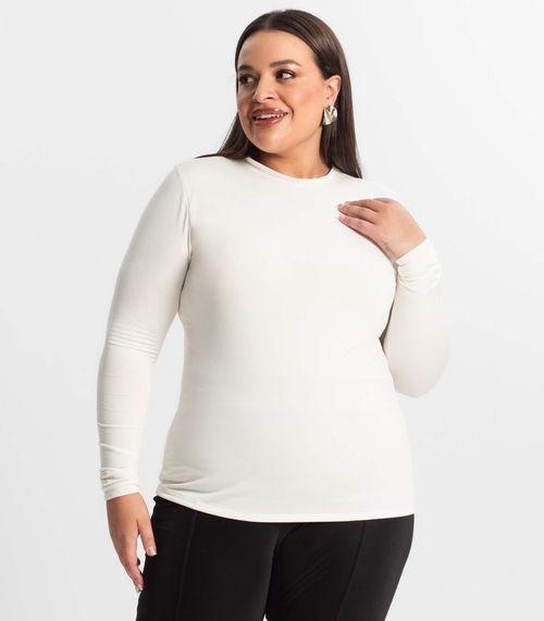 Blusa Térmica Feminina Plus Size Secret Glam Bege