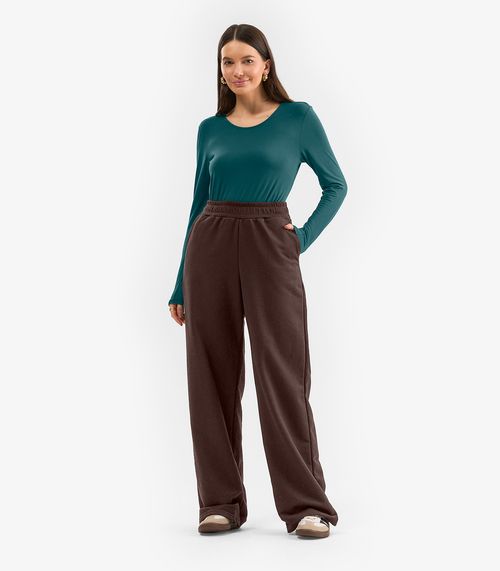 Calça Feminina em Moletom Rovitex Marrom