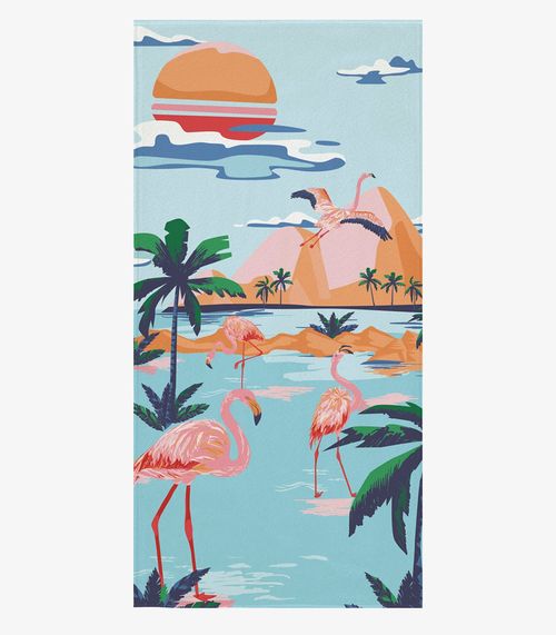 Toalha De Praia Aveludada Estampada Lepper Azul