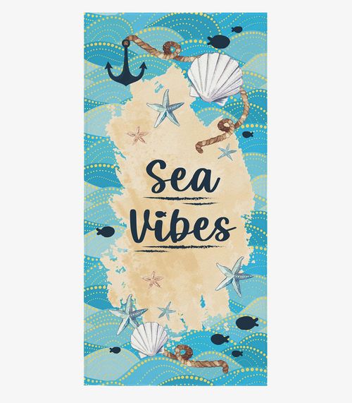 Toalha De Praia Aveludada Estampada Lepper Azul