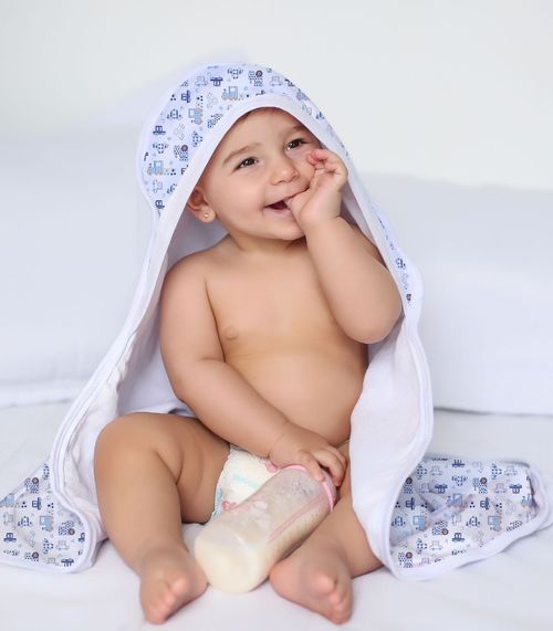 Toalha Com Capuz Bebê Vivaldi Azul