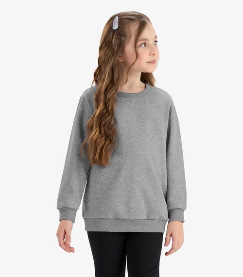 Moletom Infantil Moletom Básico Rovitex Kids Cinza