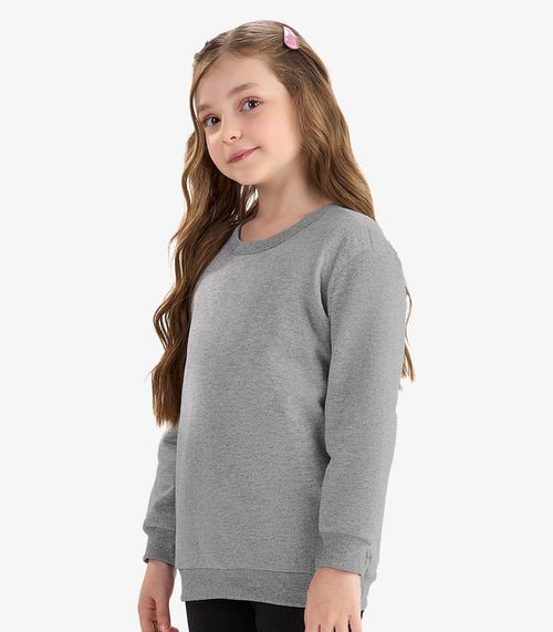 Moletom Infantil Moletom Básico Rovitex Kids Cinza