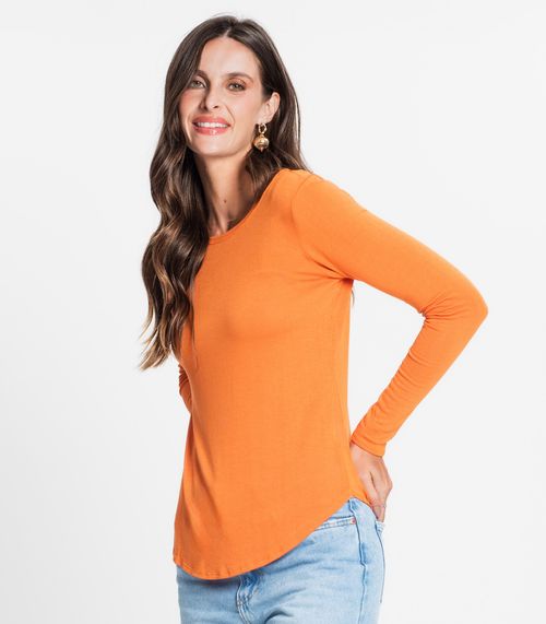 Blusa Feminina Manga Longa Rovitex Laranja