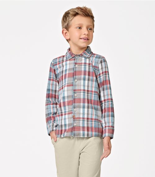 Camisa Infantil Manga Longa Xadrez Trick Nick Preto
