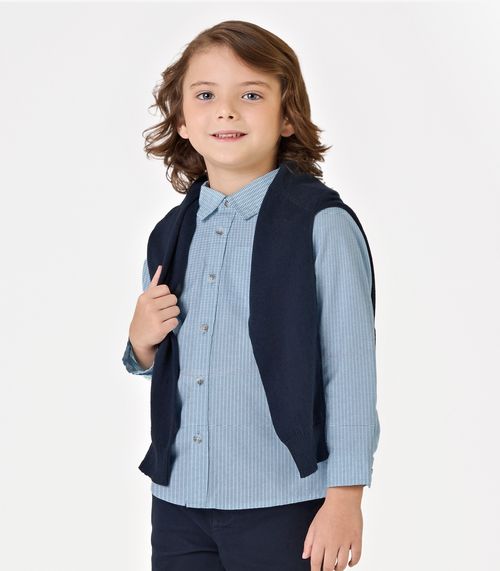Camisa Infantil Manga Longa Trick Nick Azul