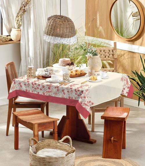 Toalha De Mesa Quadrada Basic 4 Lugares Teka Laranja