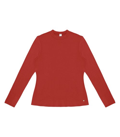 Blusa Feminina Manga Longa Gola Alta Rovitex Vermelho