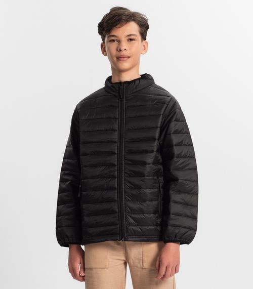 Jaqueta Puffer Juvenil Masculina Minty Preto