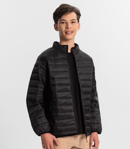 Jaqueta Puffer Juvenil Masculina Minty Preto
