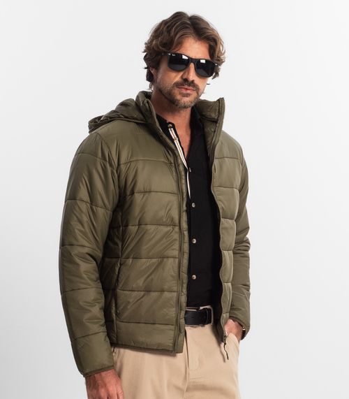Jaqueta Microfibra Com Capuz Masculina Diametro Verde