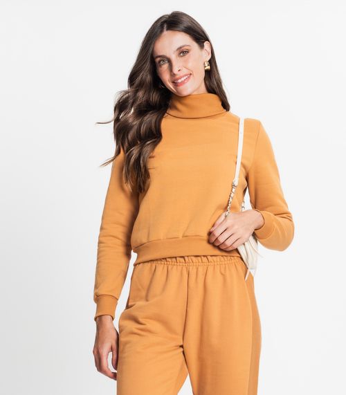 Moletom Feminino Em Moletom Rovitex Marrom