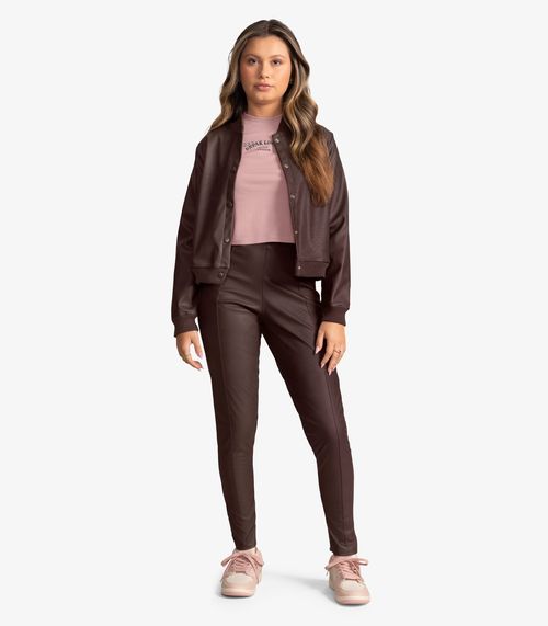 Legging Juvenil Em Material Sintético Minty Marrom