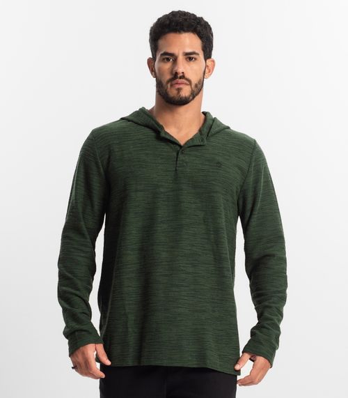 Camiseta Manga Longa Masculino Com Capuz Diametro Verde