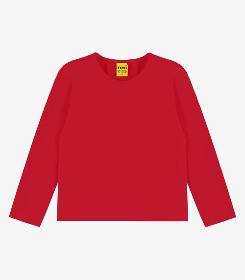 Blusa Manga Longa Infantil Feminina Rovitex Kids Vermelho