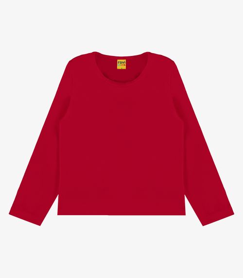 Blusa Manga Longa Infantil Feminina Rovitex Kids Vermelho