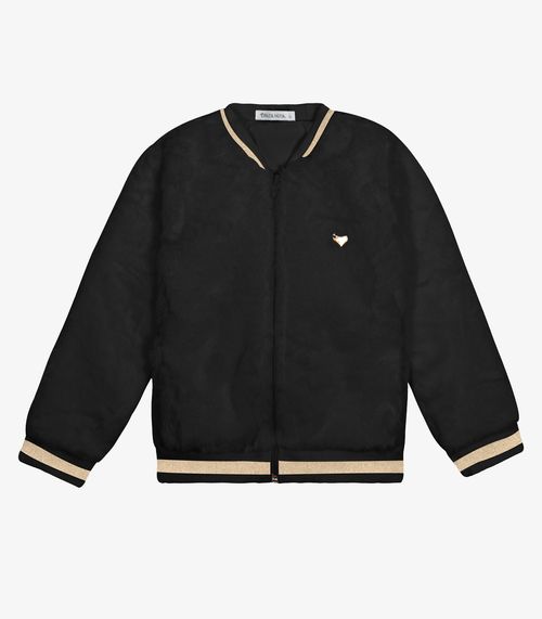 Jaqueta Bomber Pelo Safira Trick Nick Preto