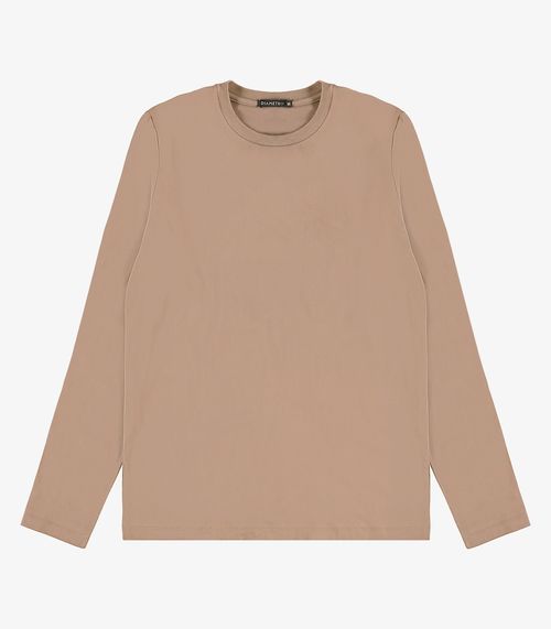 Camiseta Manga Longa Meia Malha Diametro Marrom
