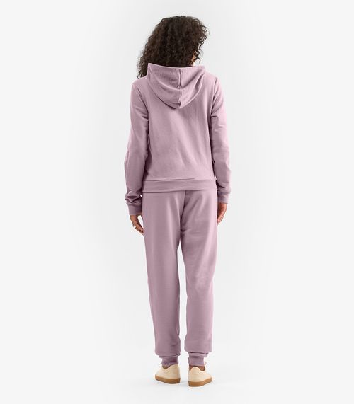 Jaqueta Peluciada com Capuz em Moletom Rovitex Rosa