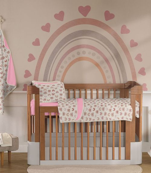 Jogo Cama Baby Estampado Vivaldi Rosa