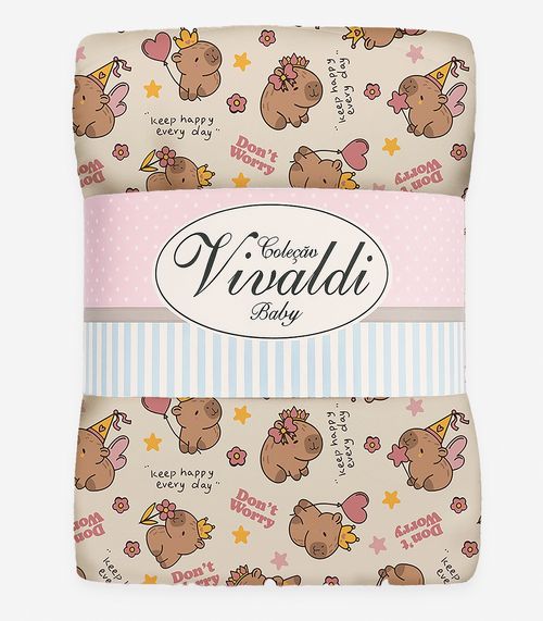 Manta Dupla Face Baby Vivaldi Rosa
