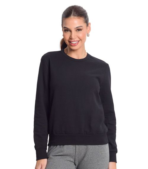 Moletom Feminino Básico de Moletom Rovitex Preto