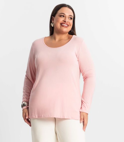 Blusa Manga Longa Viscotorcion Secret Glam Rosa