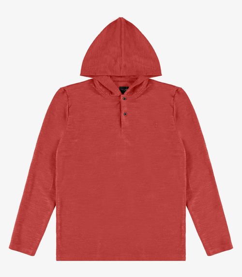 Camiseta Manga Longa Masculino Com Capuz Diametro Marrom