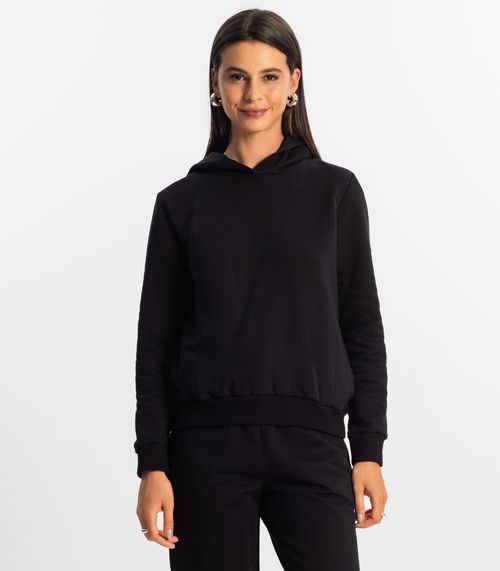Moletom com Capuz Feminino Rovitex Preto